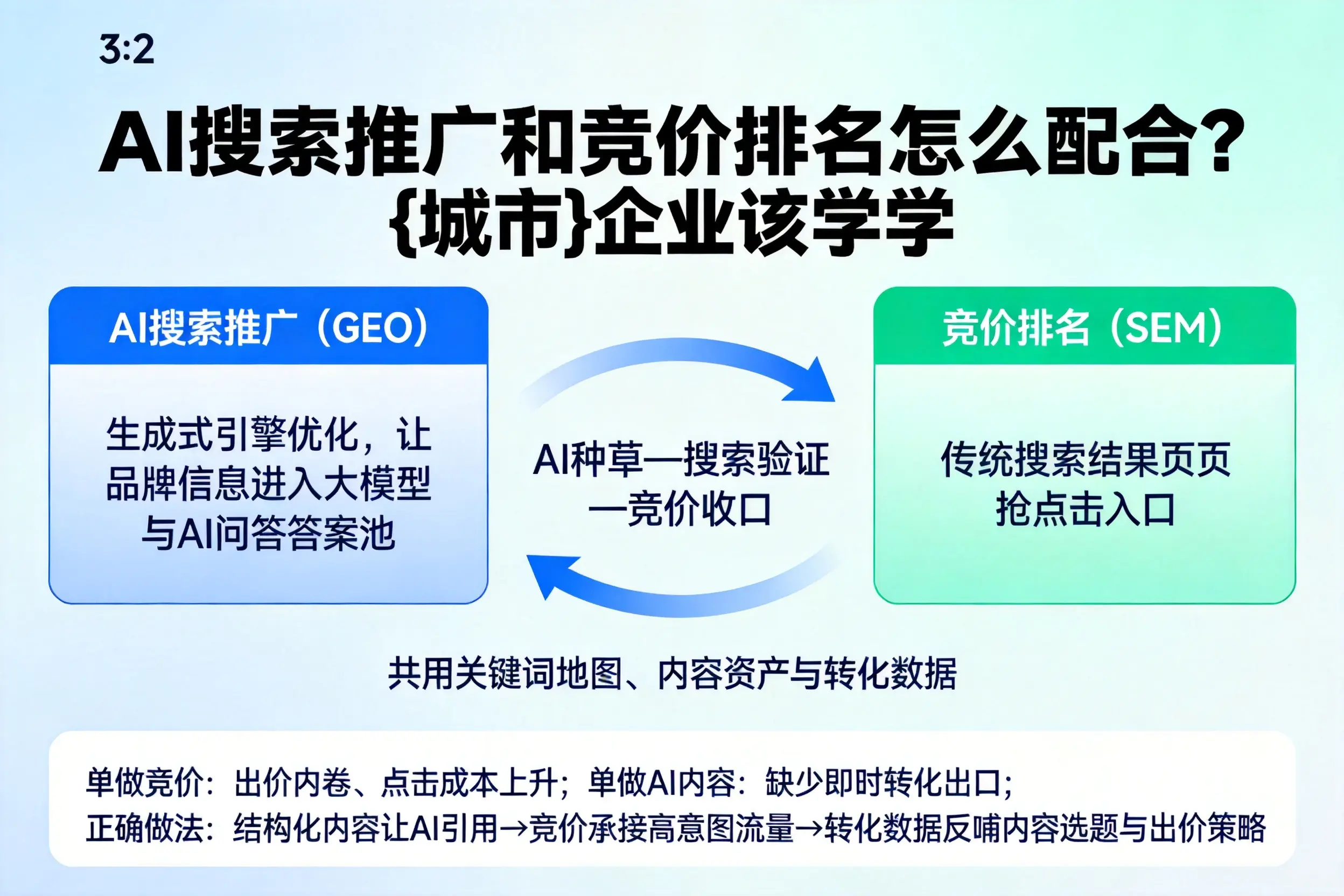 AI搜索推广和竞价排名怎么配合？鸡西企业该学学
