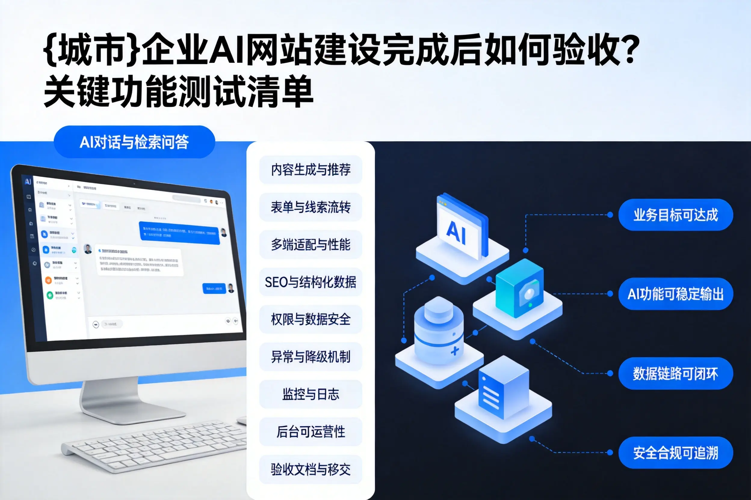 鸡西企业AI网站建设完成后如何验收？关键功能测试清单